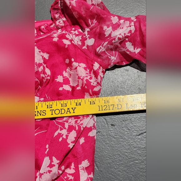 ♥️ NWT YILIBASHA BODY SUIT LONG PUFFY SLEEVE FLORAL BLOUSE - SIZE LARGE ♥️ - Picture 12 of 14